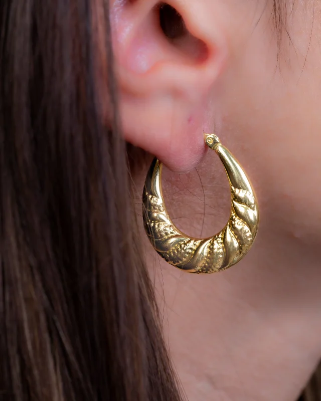 Bulky Wave Gold Plated Earring