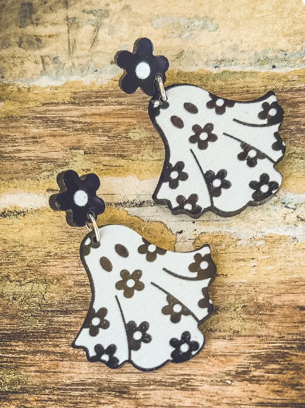 Adorable Flower Ghost Earrings