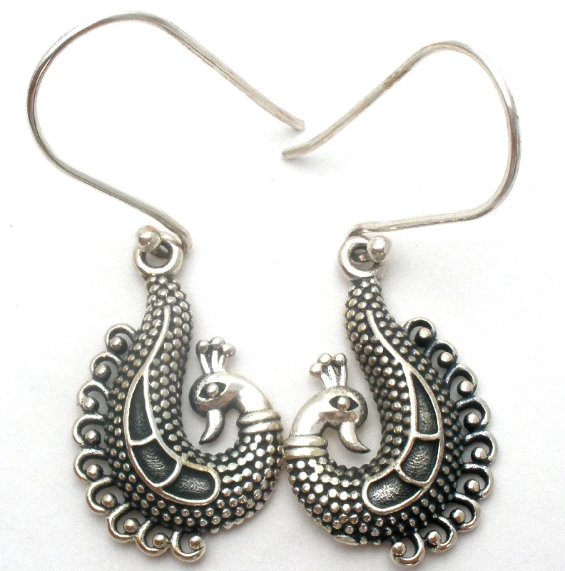 Ayra Peacock Earrings Sterling Silver