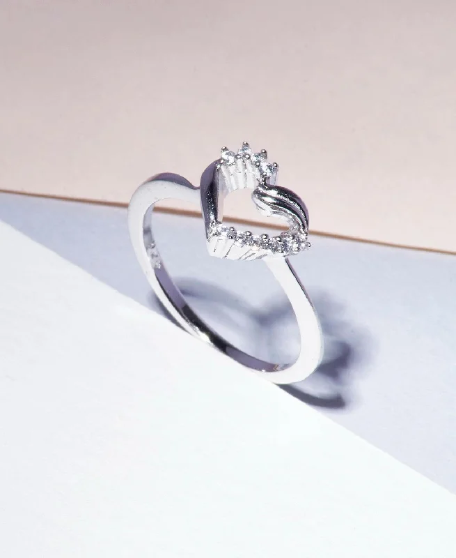 Beautifully Crafted Heart Sterling Silver Ring