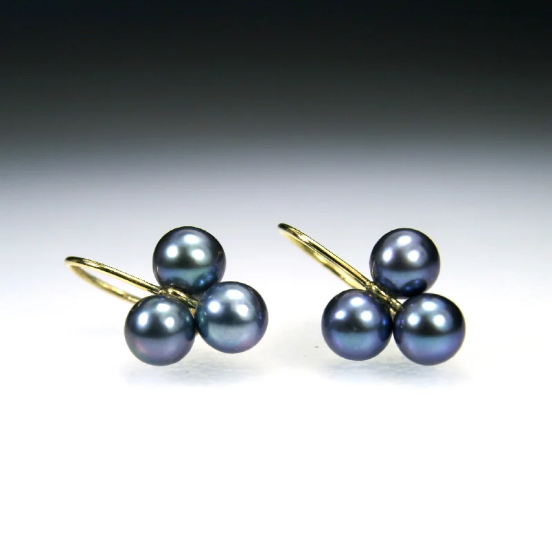 Triple Pearl Earrings- Medium