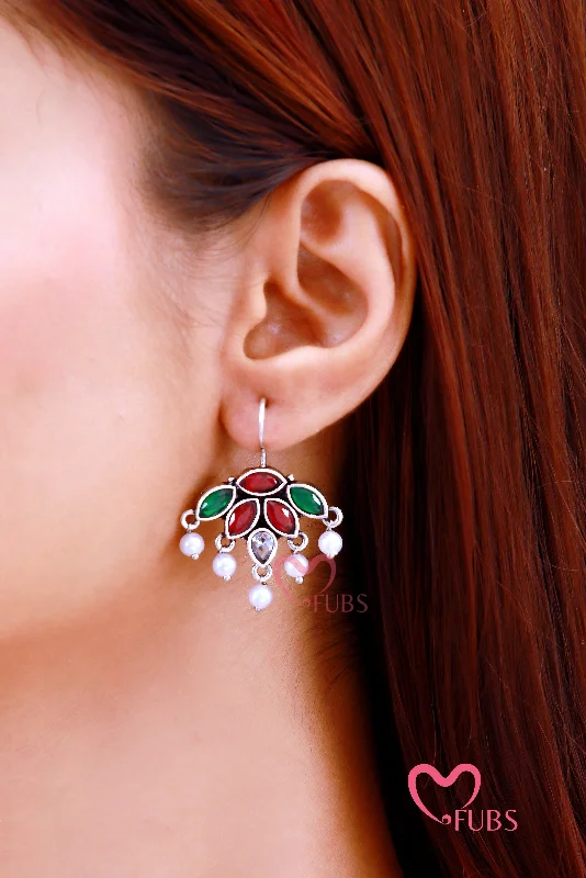 Colorful Kundan Oxidized Earrings