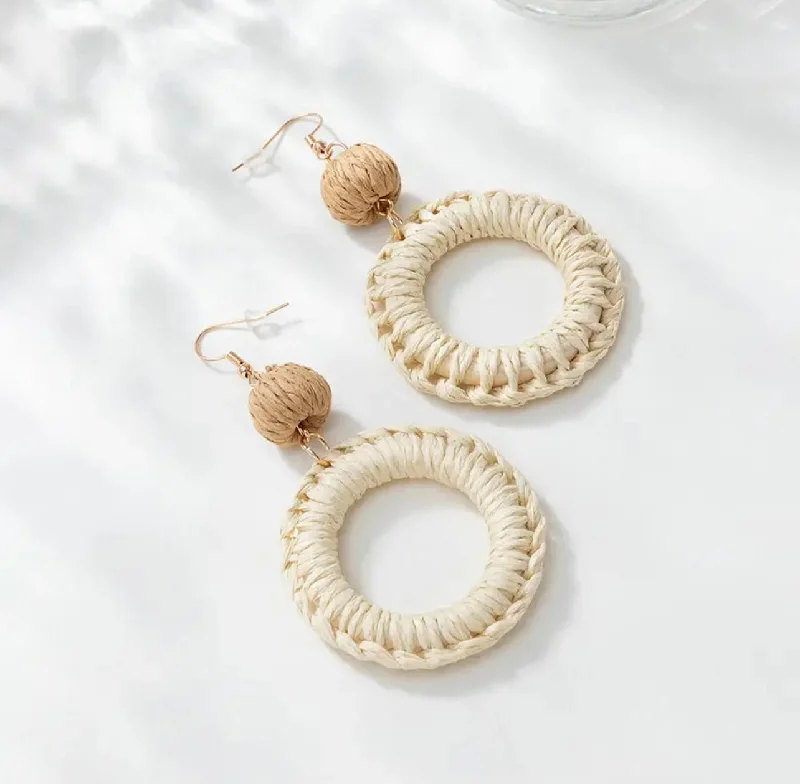 Beautiful Rattan Hoop Earrings