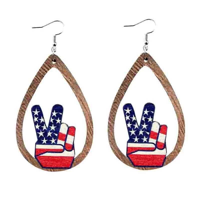 Adorable Peace America Earrings