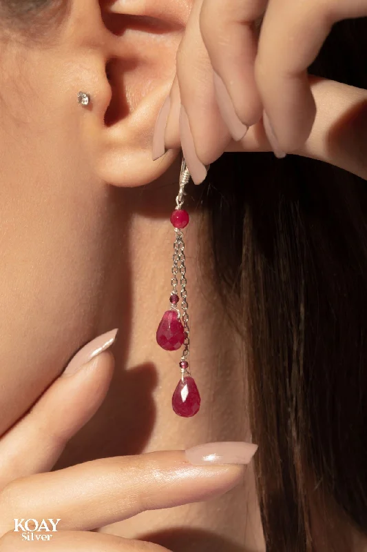 Fuchsia Stones Earring