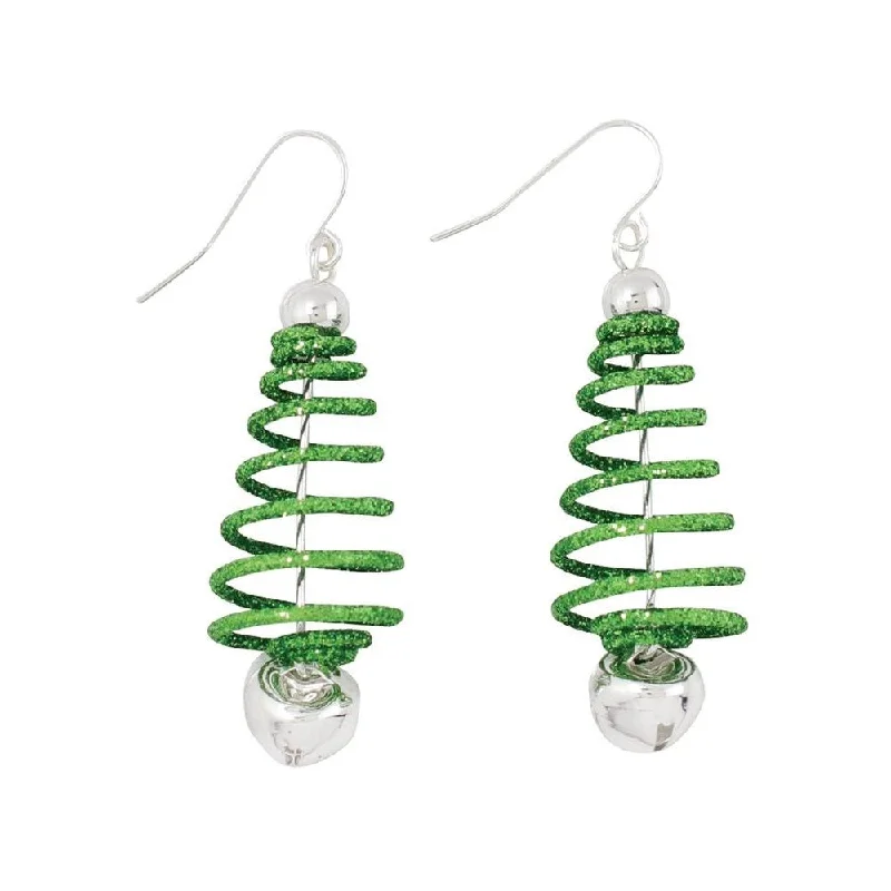 Holiday Earrings Green Spring Trees