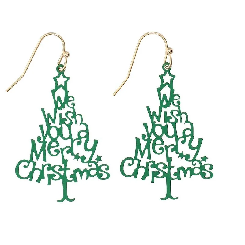 Holiday Earrings Merry Christmas Trees