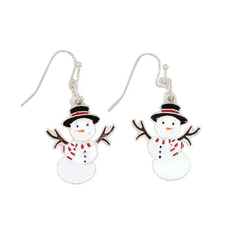 Holiday Earrings Moveable Snowmen