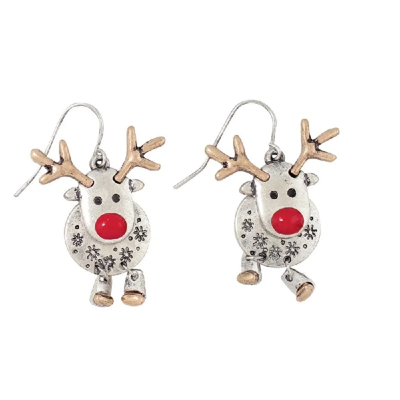 Holiday Earrings Red Nose Rudolph