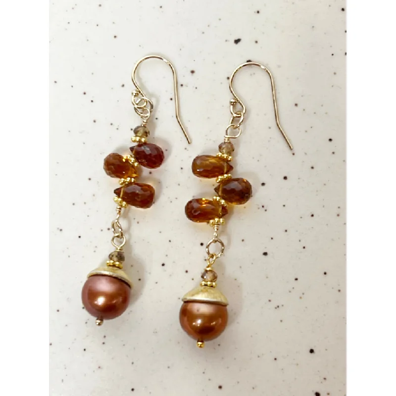 Jumbo Copper Fresh Water Pearls, Citrine Briolettes