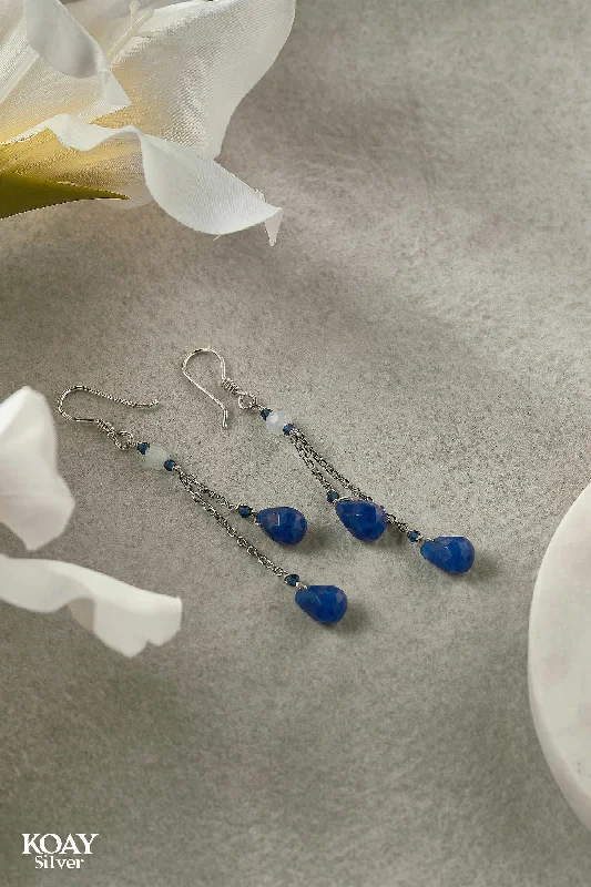 Navy Blue Stones Earring