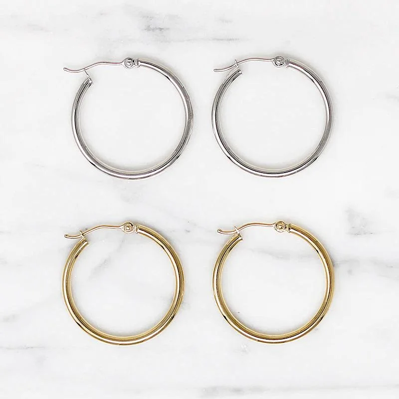 New Favorite 25mm Recycled 14k Gold Hoops