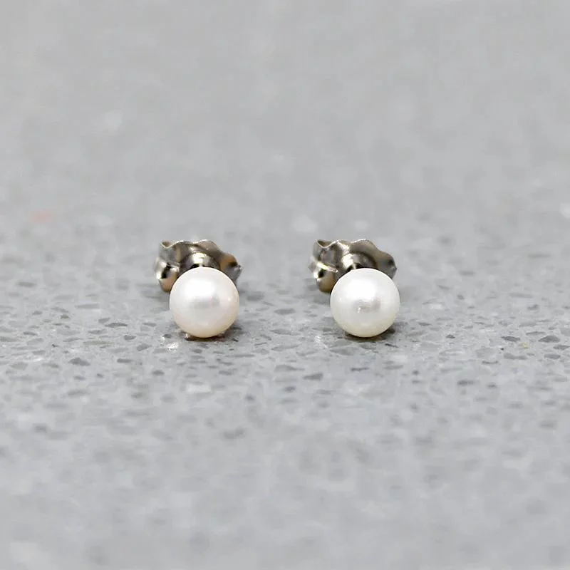 Petite Cultured Pearl Studs in 14k Gold