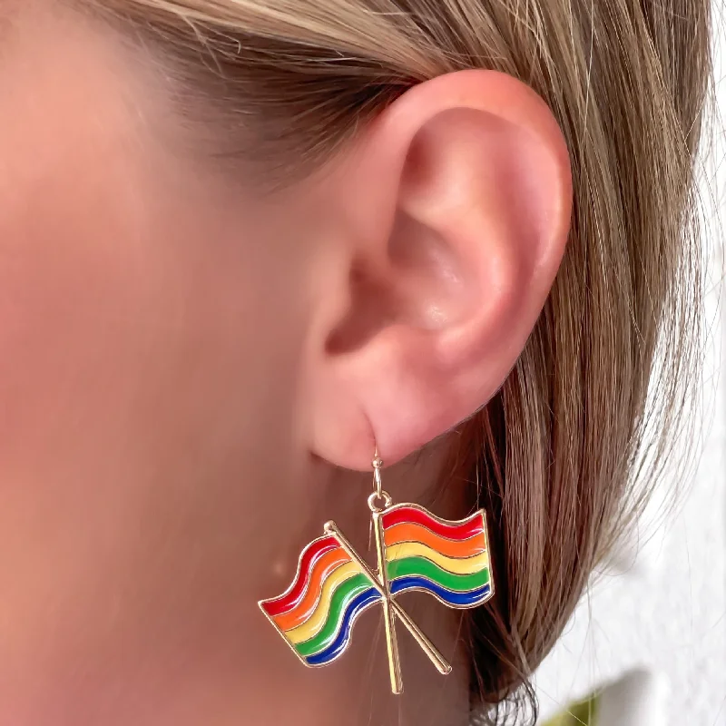 Rainbow Flag Dangle Earrings