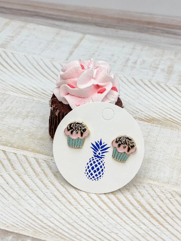 Sprinkle Cupcake Signature Enamel Studs by Prep Obsessed