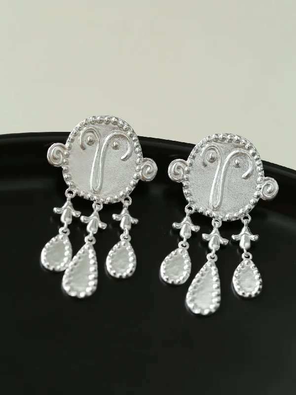 Sterling Silver Crying Man Earrings