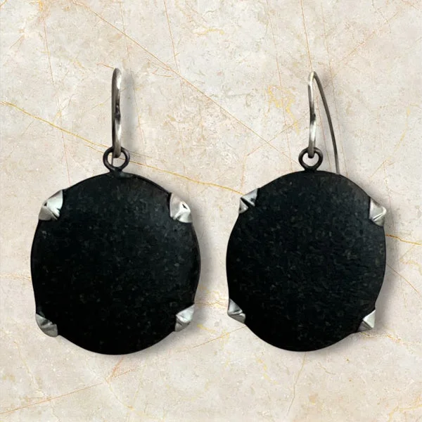 Prong Set Basalt earrings