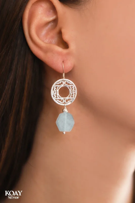 Aquamarine Stone Earring