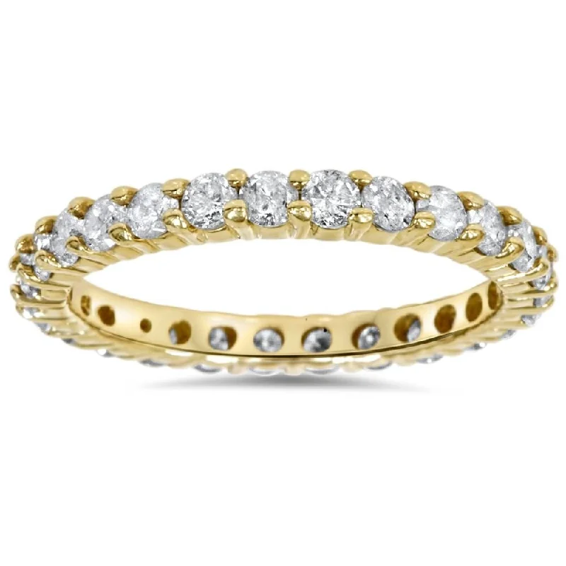 1 1/2 Ct Diamond Eternity Ring 14k Yellow Gold Lab Grown