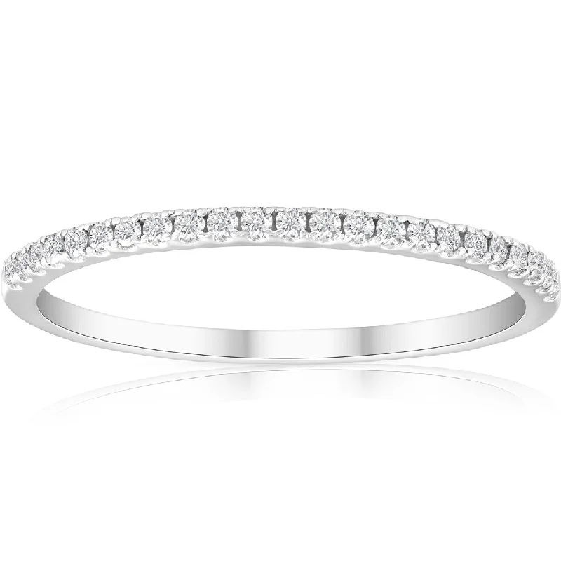 1/5ct Diamond Wedding Band 10K White Gold