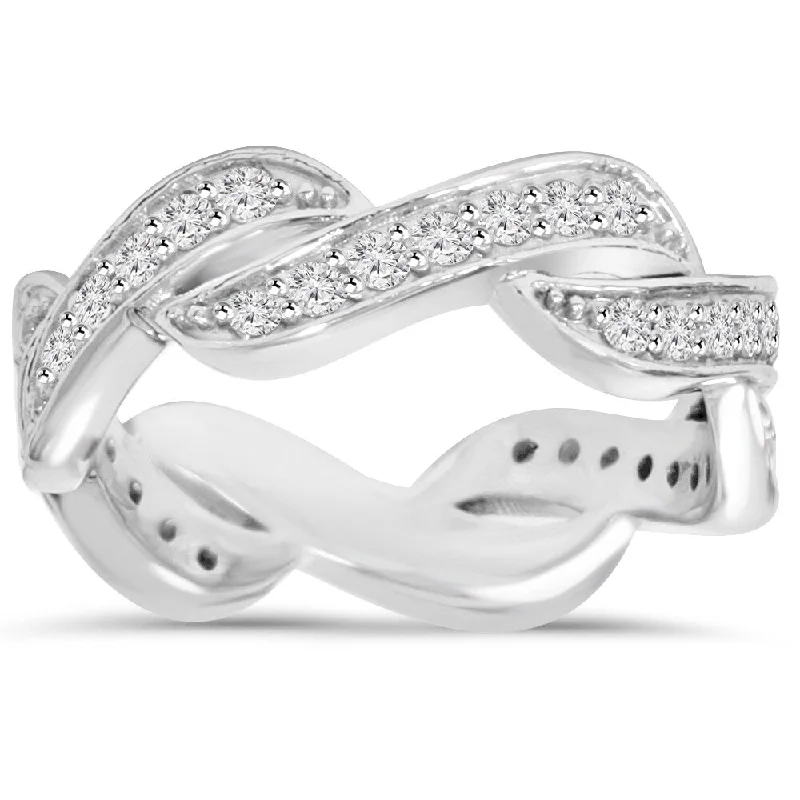 14k White Gold 2/3 ct TDW Diamond Infinity Anniversary Ring