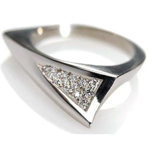 18ct White Gold & Diamond Mens Ring - Thorn