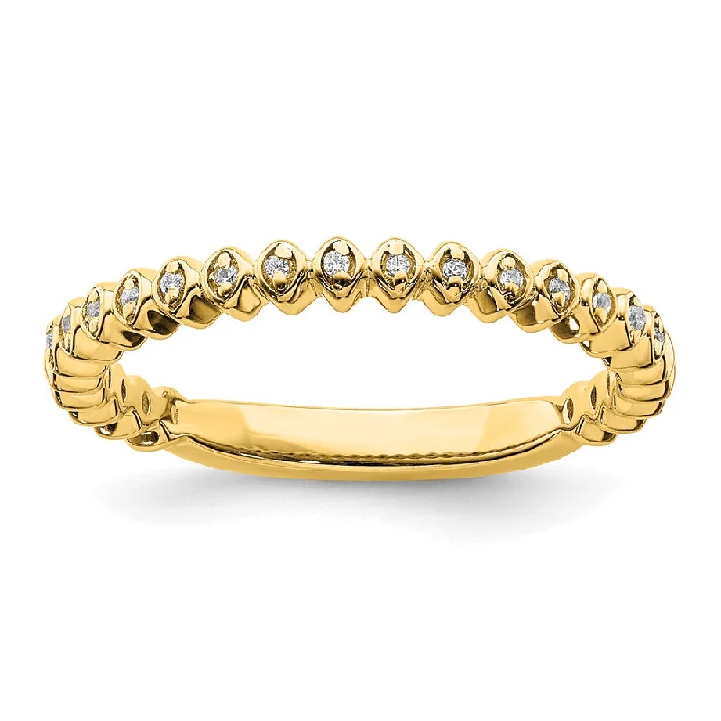 2.25mm 14k Yellow Gold 1/20 Ctw Diamond Stackable Band