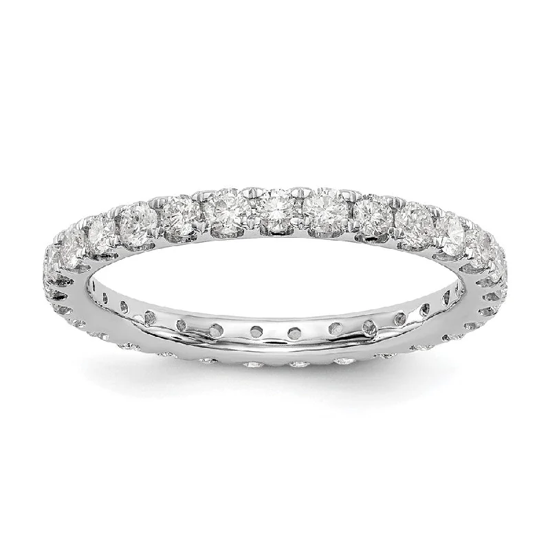 2mm Platinum U Shared Prong 1.0 Ctw Diamond Eternity Band