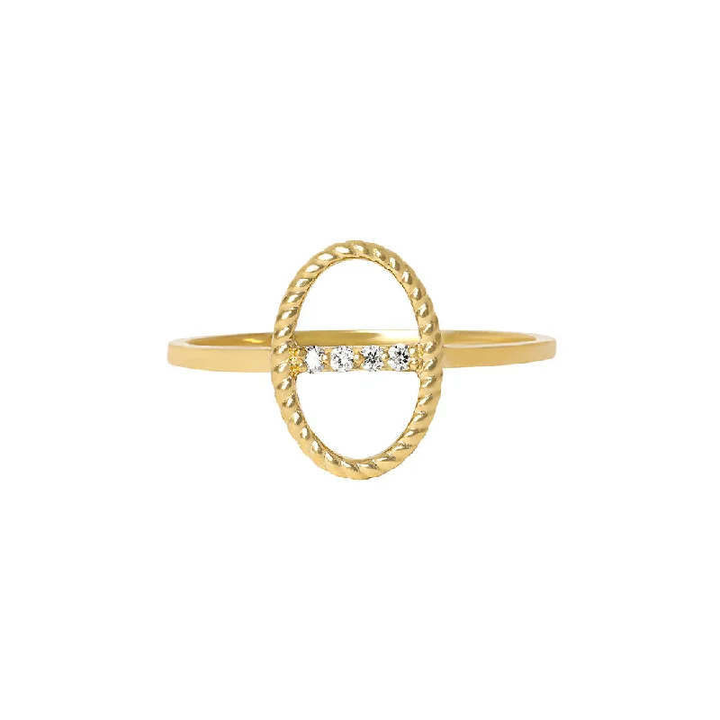 Celestial Bar 18K Gold Ring w. Diamonds