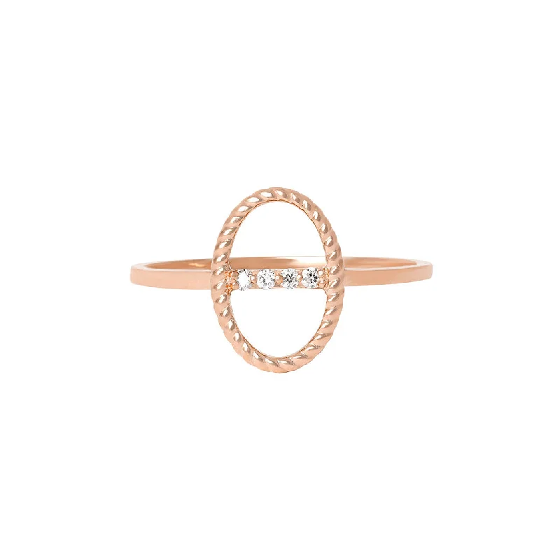 Celestial Bar 18K Rose Gold Ring w. Diamonds