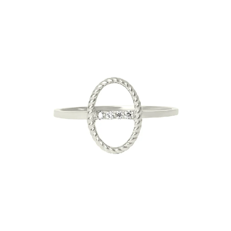 Celestial Bar 18K White Gold Ring w. Diamonds