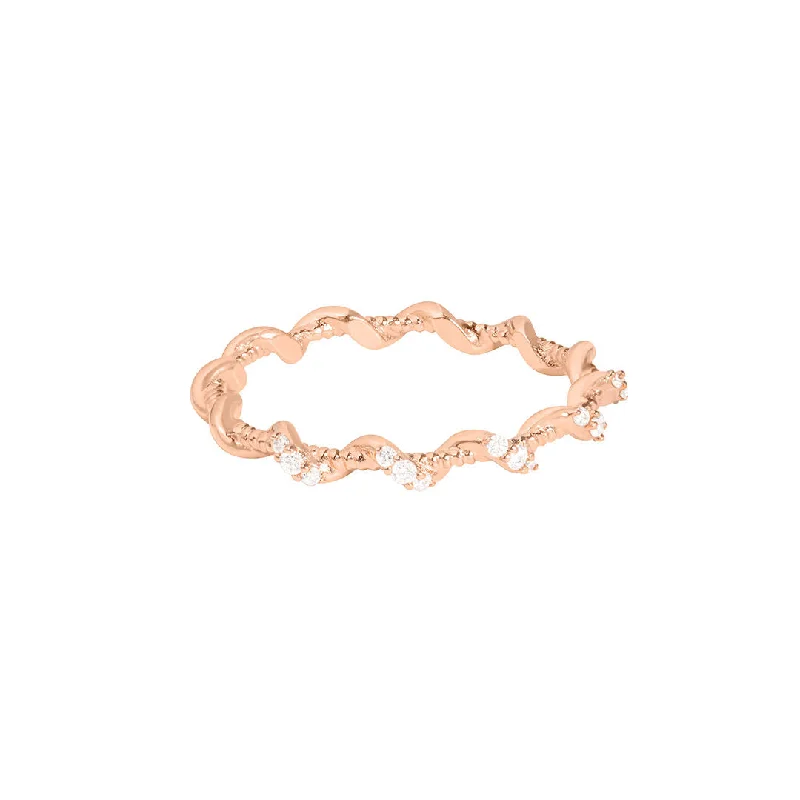 Gaia 18K Rose Gold Ring w. Diamonds