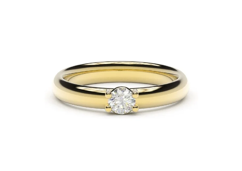 Contemporary Engagement Ring - Slim, Yellow Gold