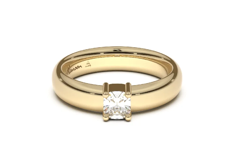 Cushion Classic Engagement Ring, Yellow Gold