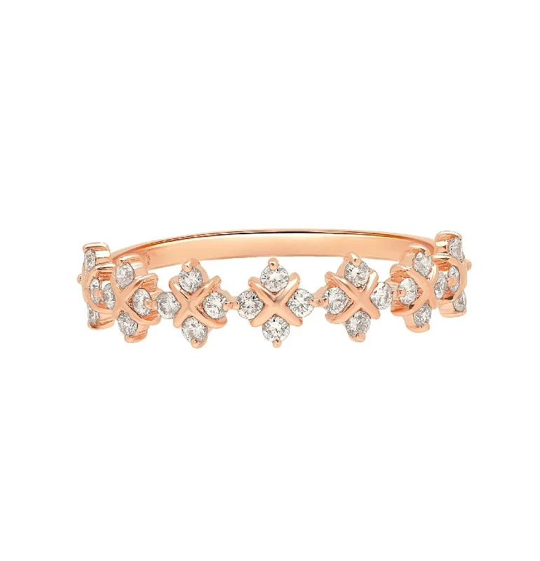 Diamond Clover Criss Cross Eternity Ring