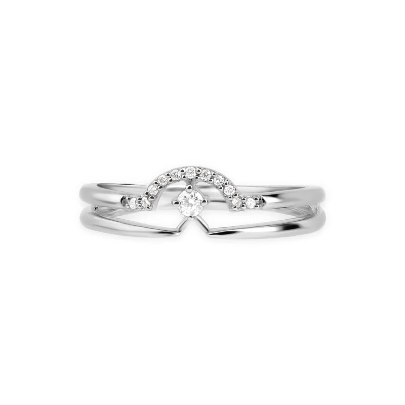 Diamond Curve Double Layer Band