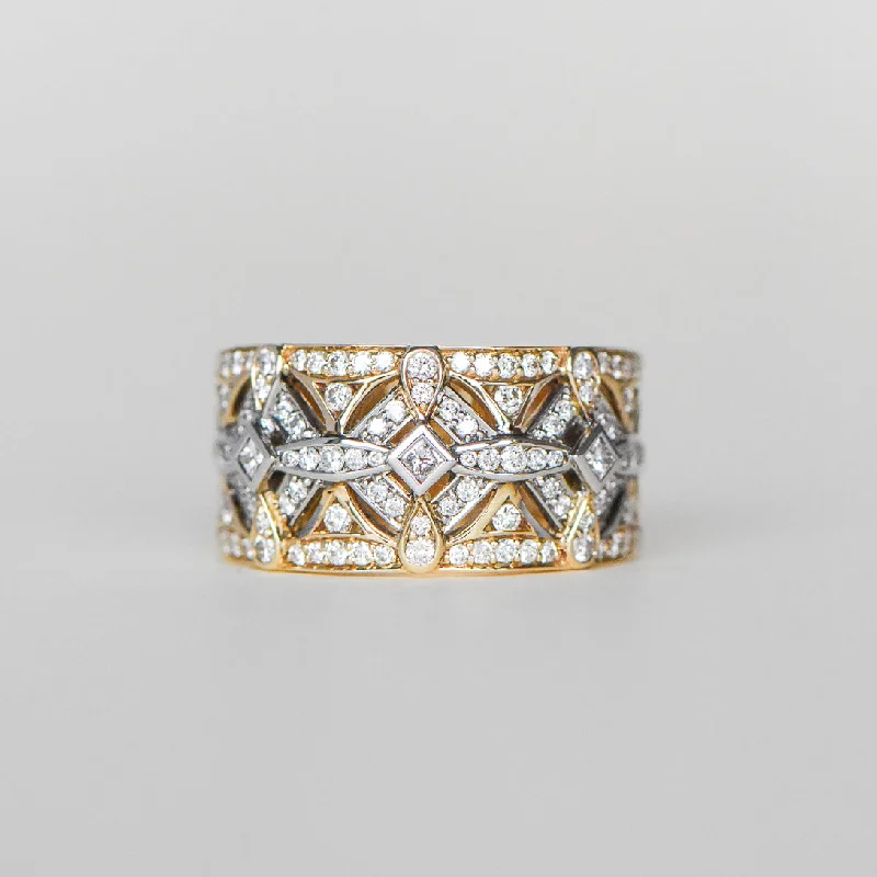 Wide Diamond Dress Ring