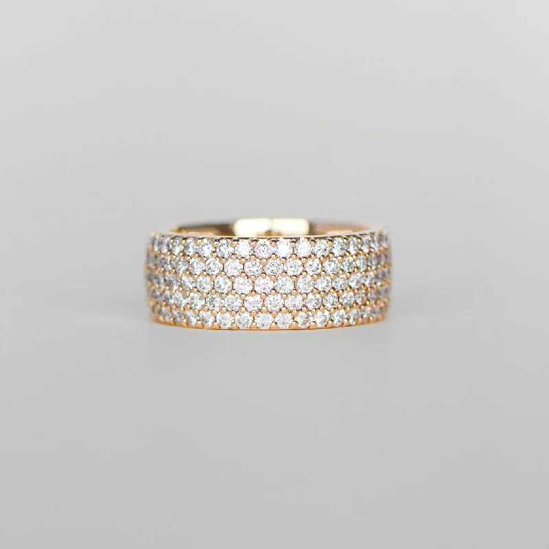 Wide Pavé Diamond Anniversary Ring