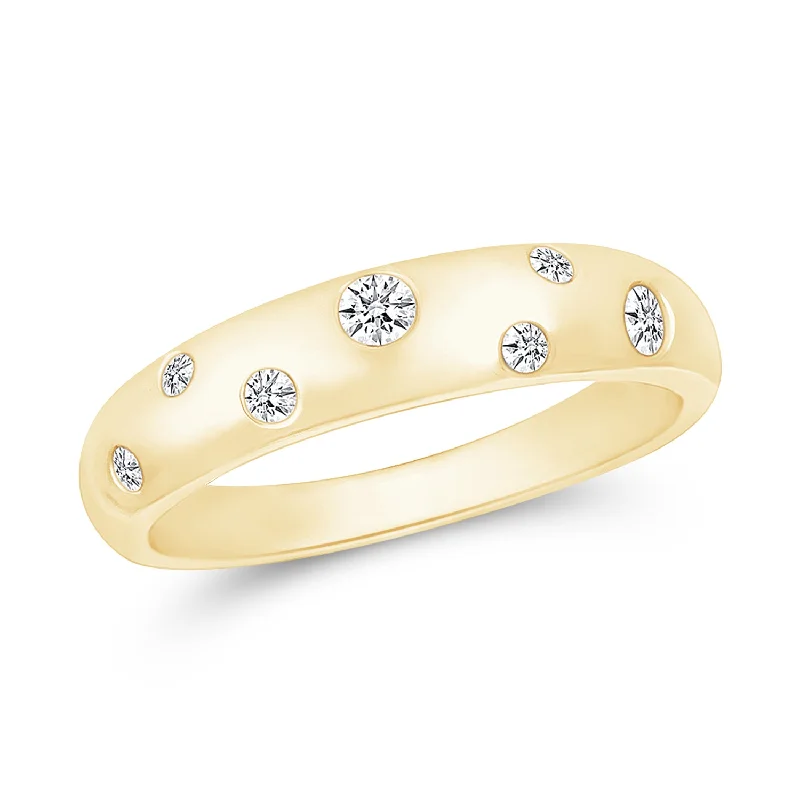 Domed Diamond Constellation Ring