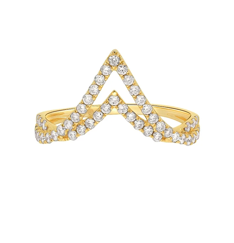 Double V Diamond Ring