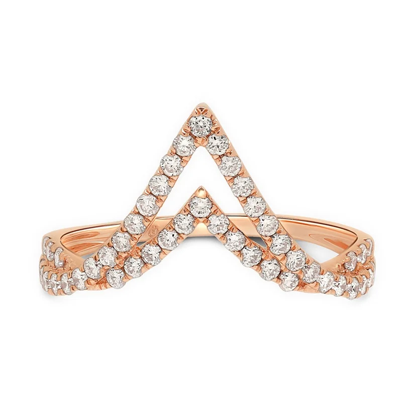 Double V Diamond Ring