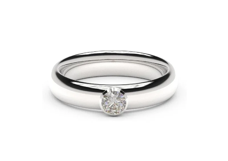 Elegant Engagement Ring, White Gold & Platinum