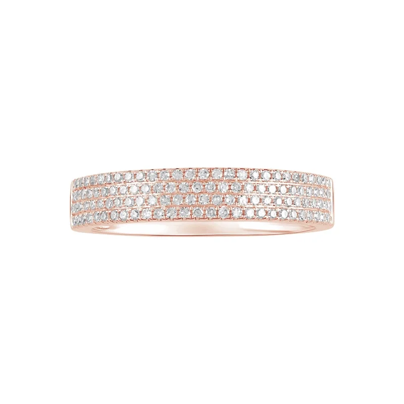 Four Row Diamond Pavé Ring