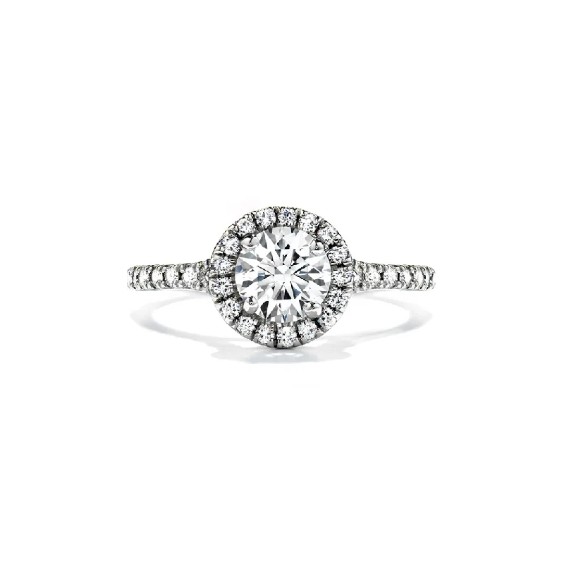 Hearts on Fire Platinum Transcend Halo Engagement Ring