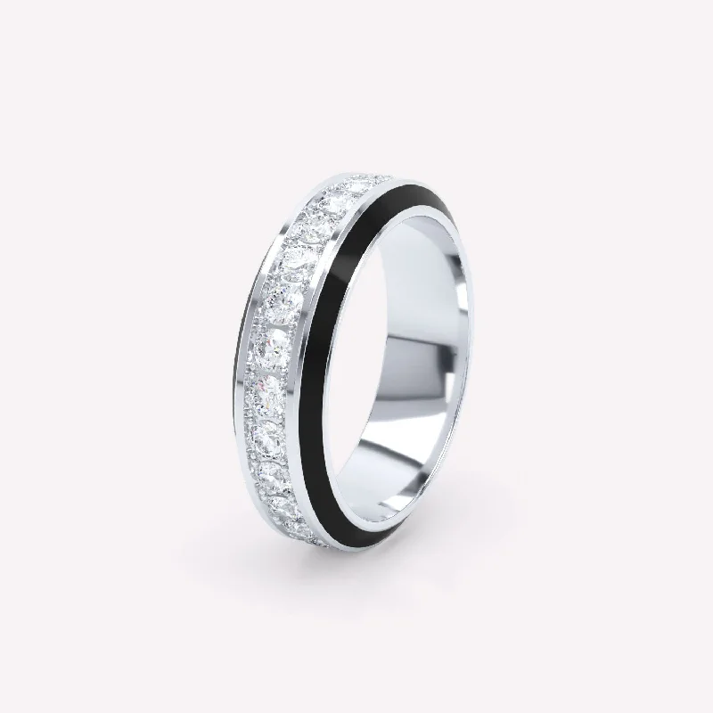 Eternity Black 6mm 18K Whitegold Ring w. Lab-Grown Diamonds