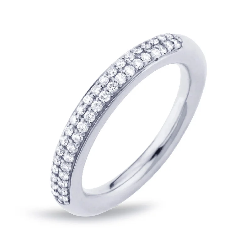 D'avie 18K Whitegold Ring w. 42 Diamonds