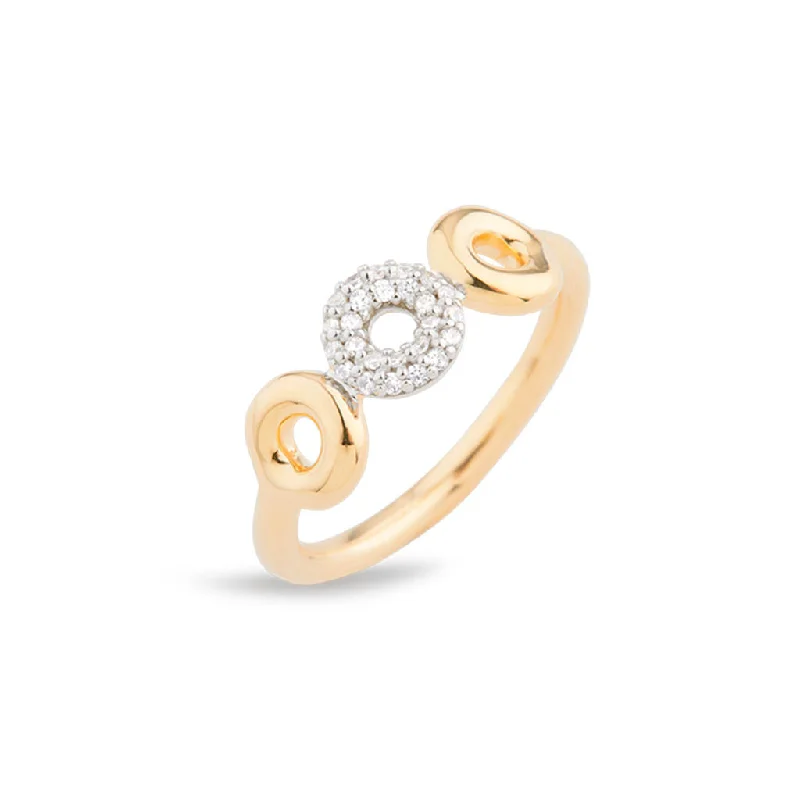 Matiné 18K Gold & Whitegold Ring w. 25 Diamonds