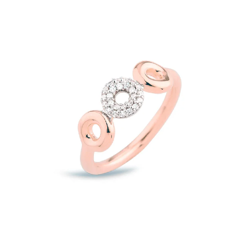 Matiné 18K Rosegold & Whitegold Ring w. 25 Diamonds