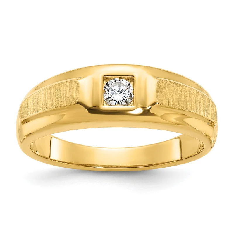 Men's 7mm 10K Yellow Gold 1/6 Ct Diamond Tapered Band