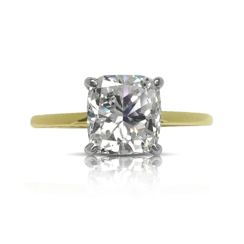 MIMI 2 CARAT CUSHION CUT F COLOR VS CLARITY SOLITAIRE DIAMOND ENGAGEMENT RING 18K GOLD CERTIFIED 2 CT F VS2 BY MIKE NEKTA